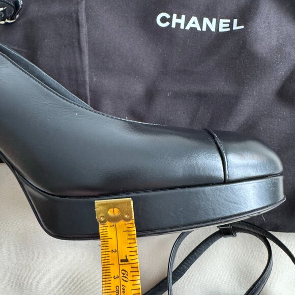 Chanel Round toe black ankle strap pumps, size 41.5 - Picture 8 of 10